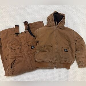 Polar King by Key kids small brown overall and jacket set.